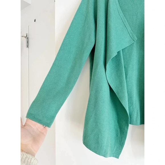 Talbots Green Open Front Cardigan Size Medium Petite - Picture 3 of 7